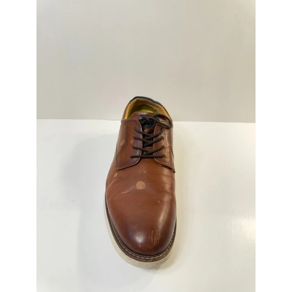 Florsheim Launch Plain Toe Derby Leather Shoes Mens Brown US 10 Wide